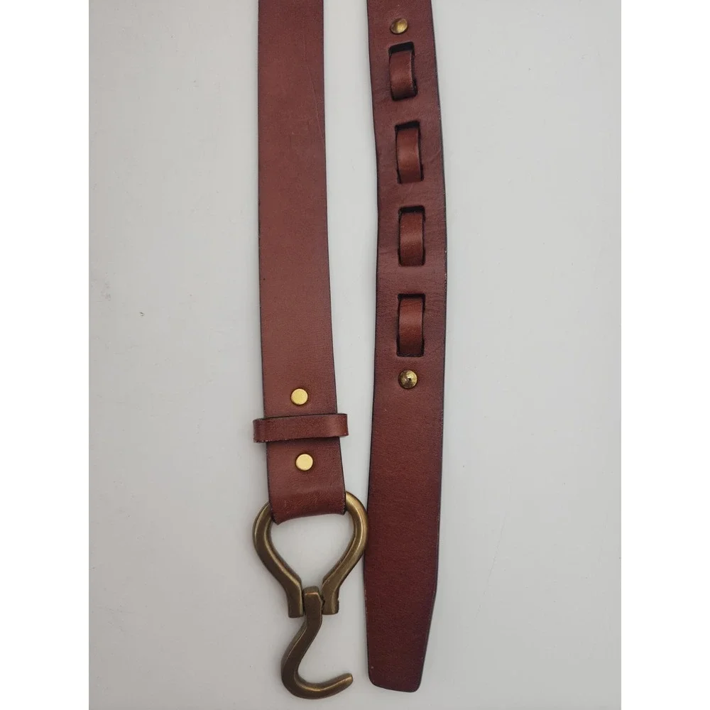 ORVIS Hoof Pick Belt, Brown Leather, Brass Buckle, Sz 40, 44.5